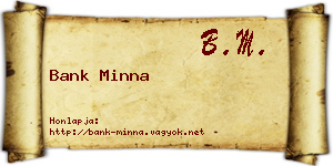 Bank Minna névjegykártya